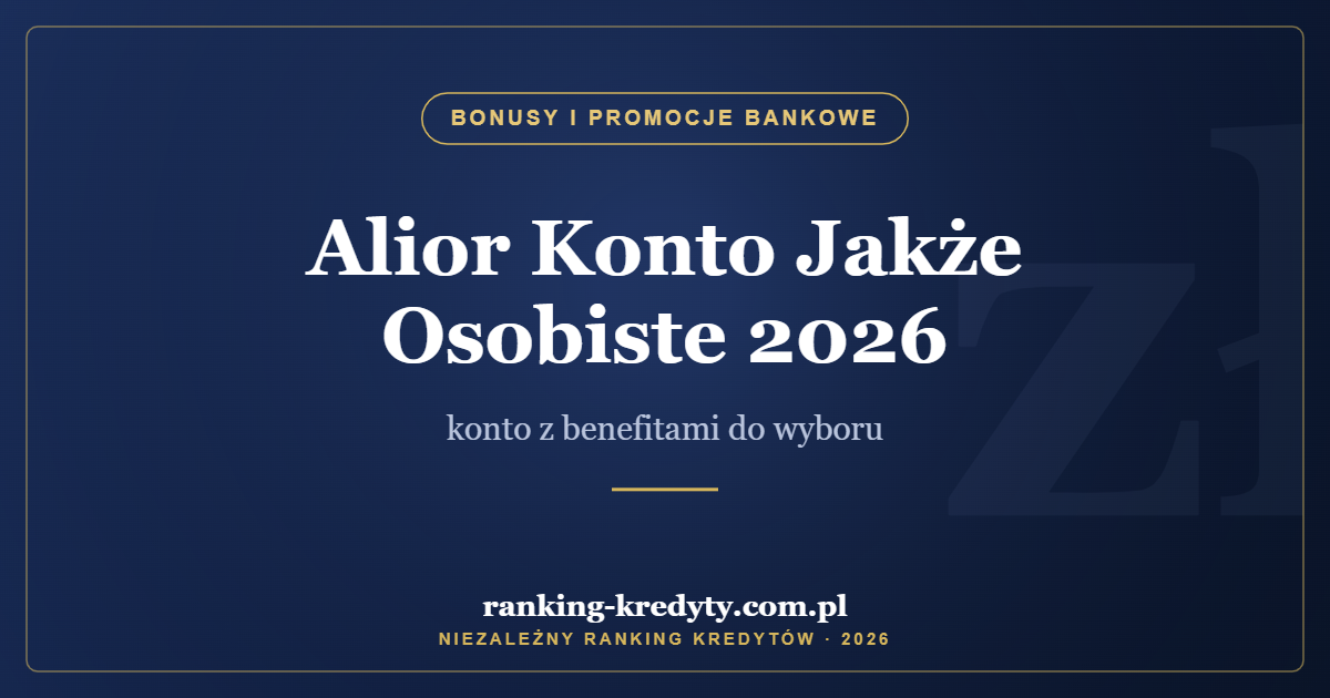 Alior Konto Jakże Osobiste 2026 – konto z benefitami do wyboru