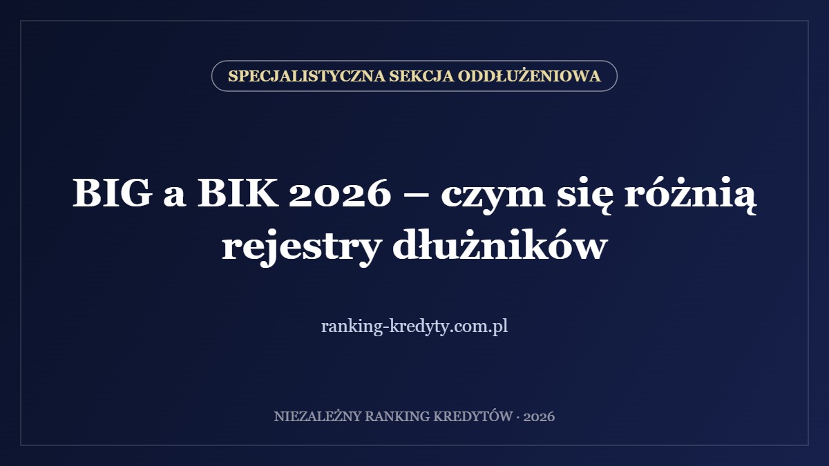 BIG a BIK 2026 – czym się różnią rejestry dłużników