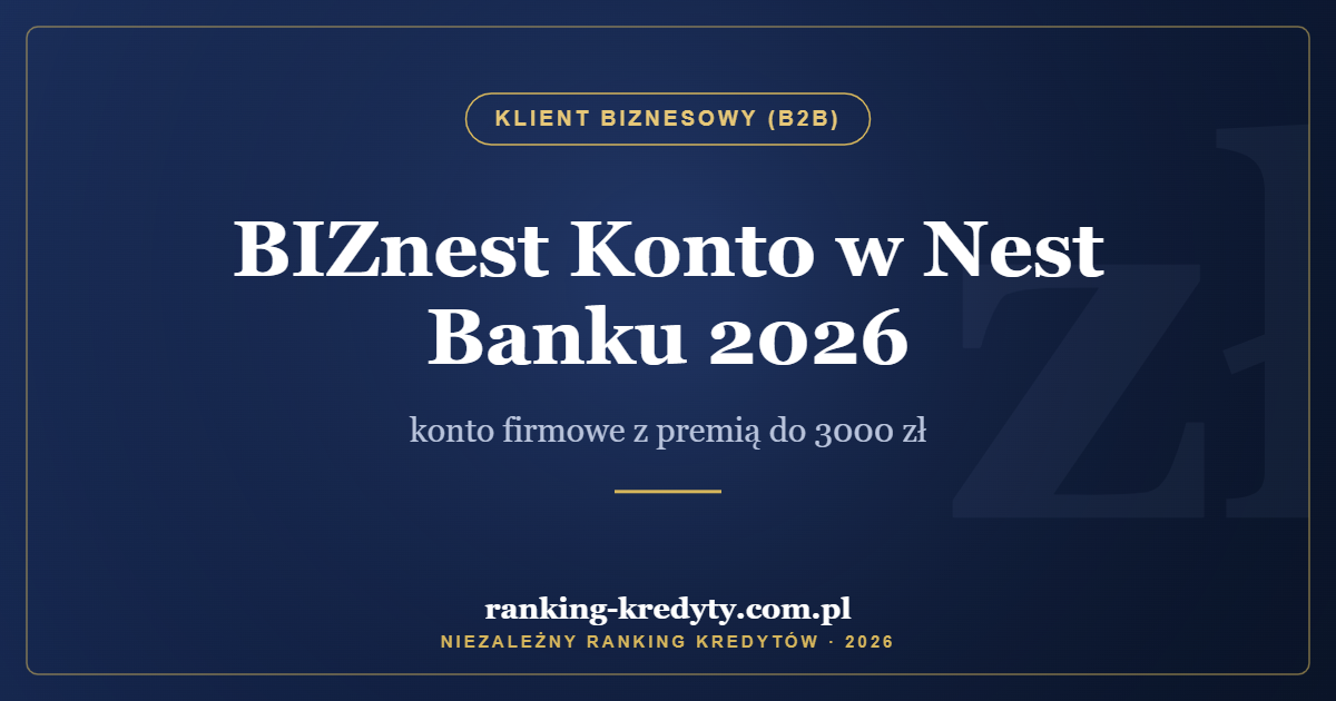 BIZnest Konto w Nest Banku 2026 – konto firmowe z premią do 3000 zł