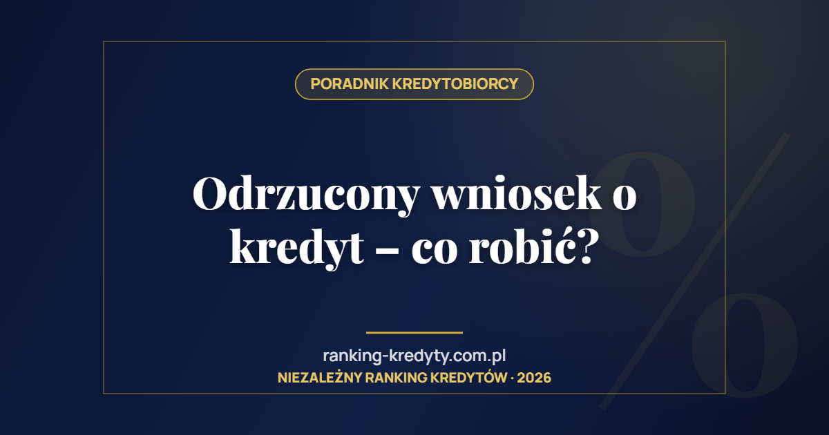 Odrzucony wniosek o kredyt – co robić?