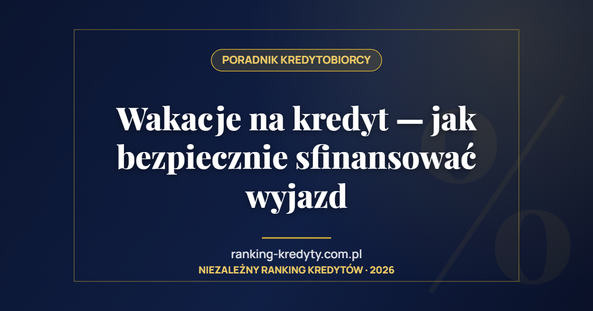 Wakacje na kredyt — jak bezpiecznie sfinansować wyjazd