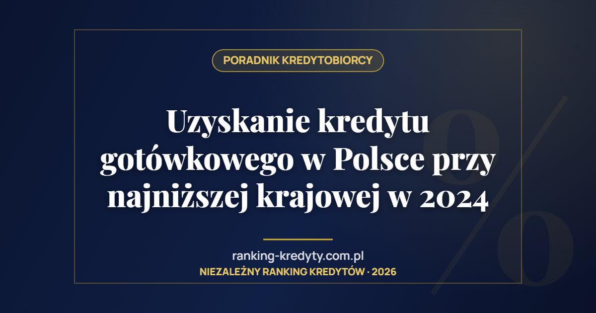 Uzyskanie kredytu gotówkowego w Polsce przy najniższej krajowej w 2024