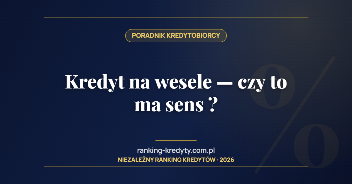 Kredyt na wesele — czy to ma sens ?