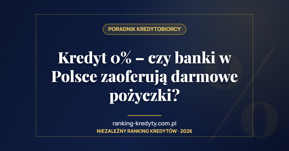 Kredyt 0% – czy banki w Polsce zaoferują darmowe pożyczki?