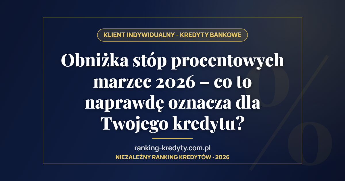 Obniżka stóp procentowych marzec 2026 – co to naprawdę oznacza dla Twojego kredytu?