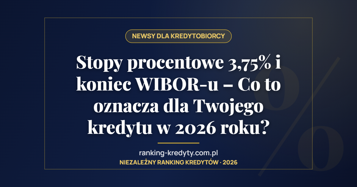 Stopy procentowe 3,75% i koniec WIBOR-u – Co to oznacza dla Twojego kredytu w 2026 roku?