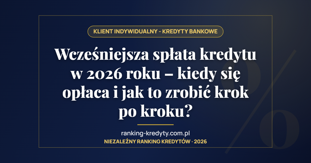 Wcześniejsza spłata kredytu w 2026 roku – kiedy się opłaca i jak to zrobić krok po kroku?