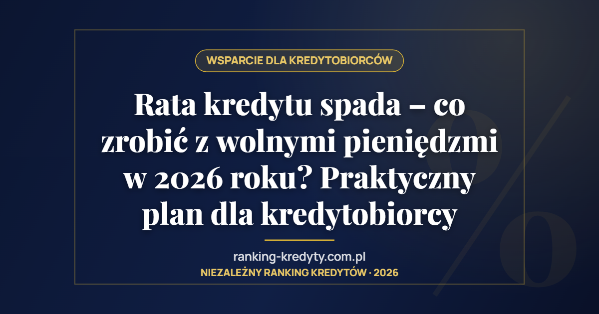 Rata kredytu spada – co zrobić z wolnymi pieniędzmi w 2026 roku? Praktyczny plan dla kredytobiorcy