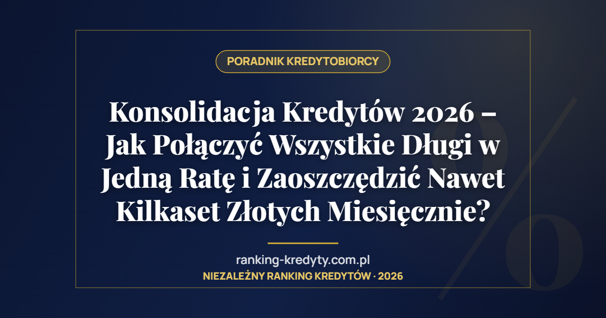 Konsolidacja Kredytów 2026 – Jak Połączyć Wszystkie Długi w Jedną Ratę i Zaoszczędzić Nawet Kilkaset Złotych Miesięcznie?
