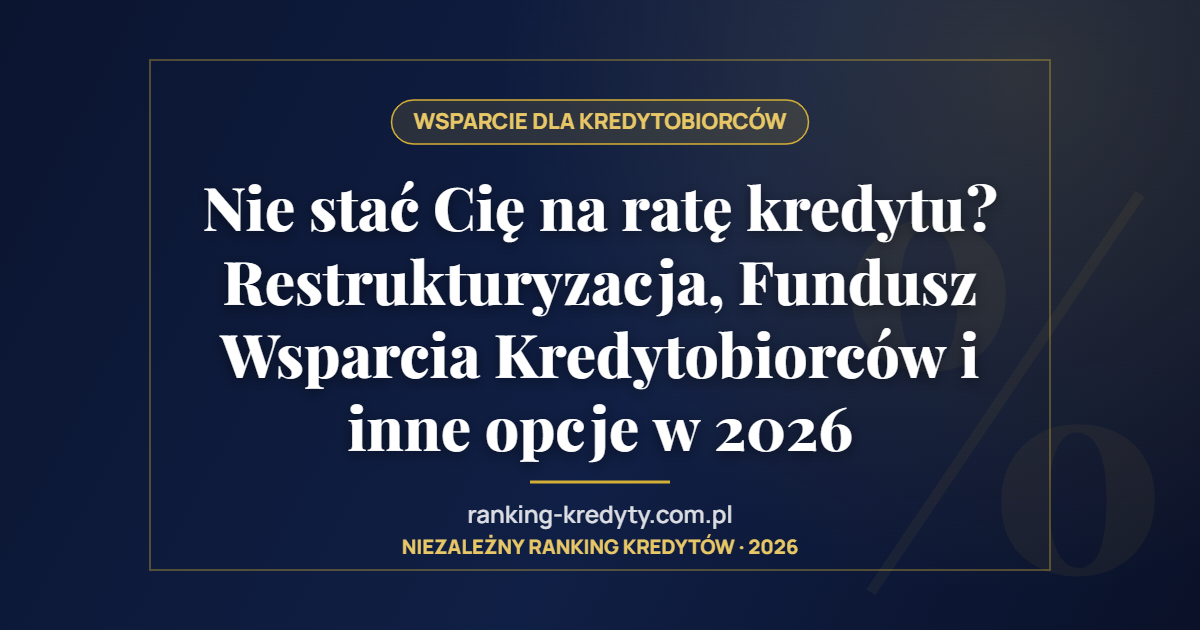 Nie stać Cię na ratę kredytu? Restrukturyzacja, Fundusz Wsparcia Kredytobiorców i inne opcje w 2026