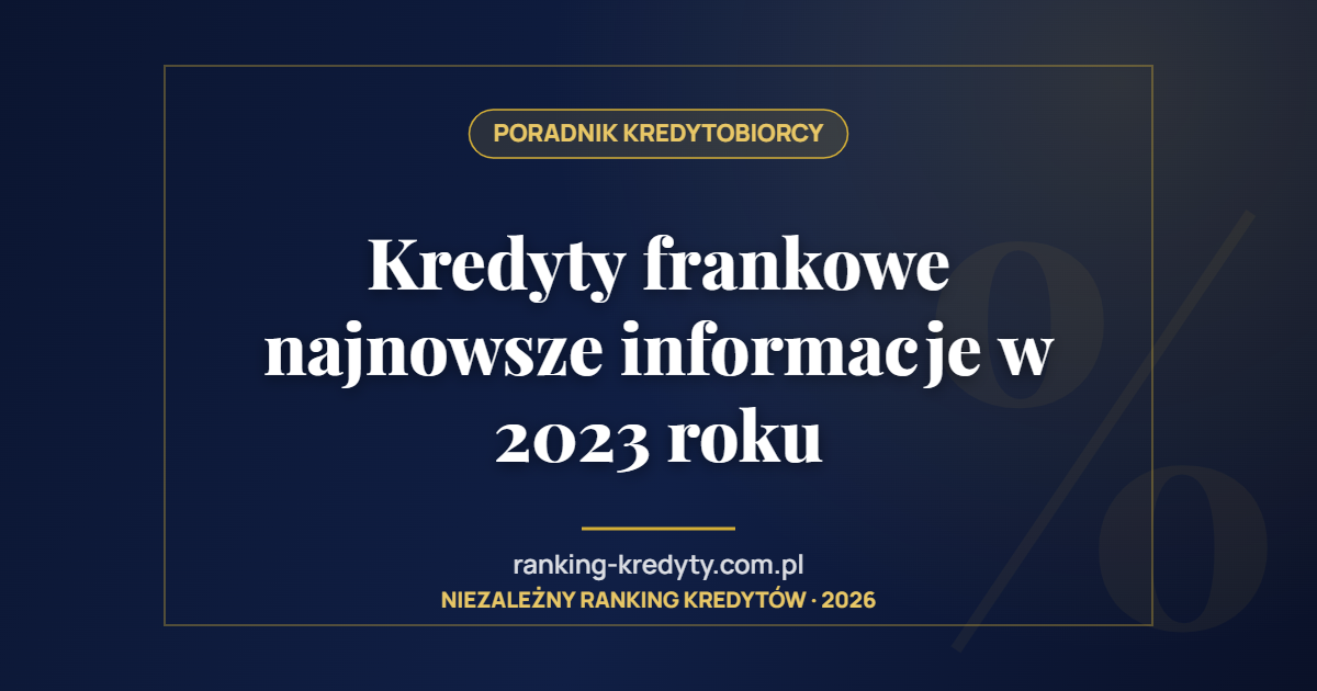 Kredyty frankowe najnowsze informacje w 2023 roku