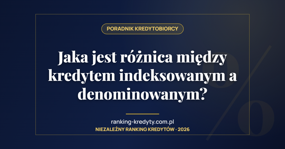 Jaka jest różnica między kredytem indeksowanym a denominowanym?
