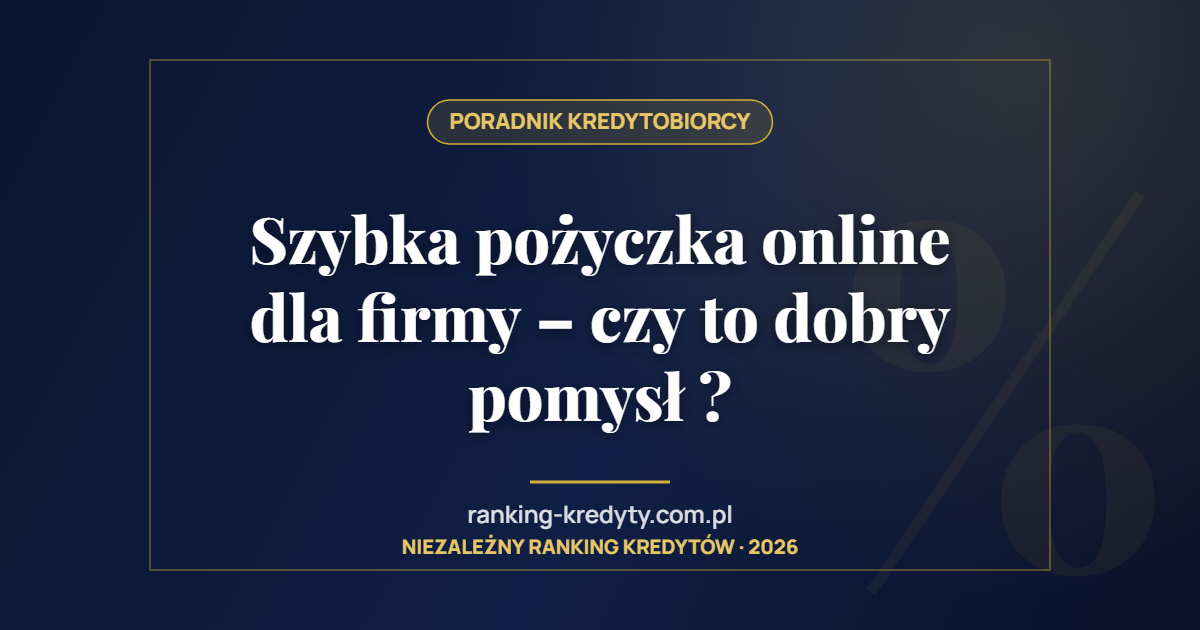 Szybka pożyczka online dla firmy – czy to dobry pomysł ?