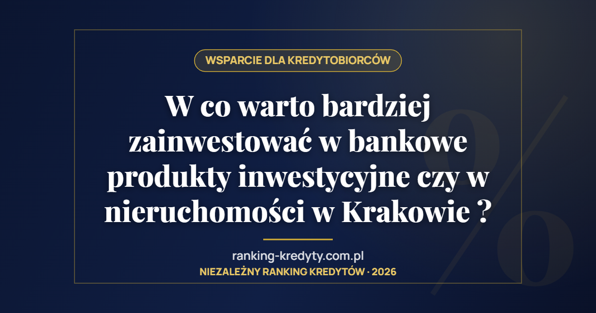 W co warto bardziej zainwestować w bankowe produkty inwestycyjne czy w nieruchomości w Krakowie ?