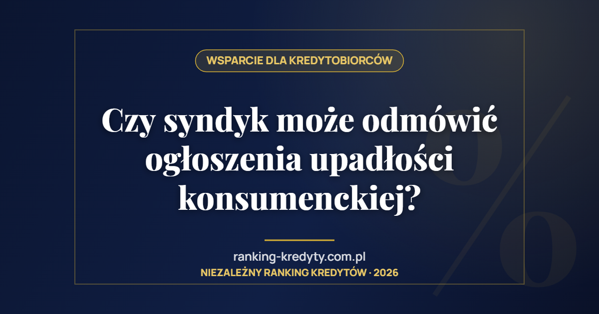 Czy syndyk może odmówić ogłoszenia upadłości konsumenckiej?