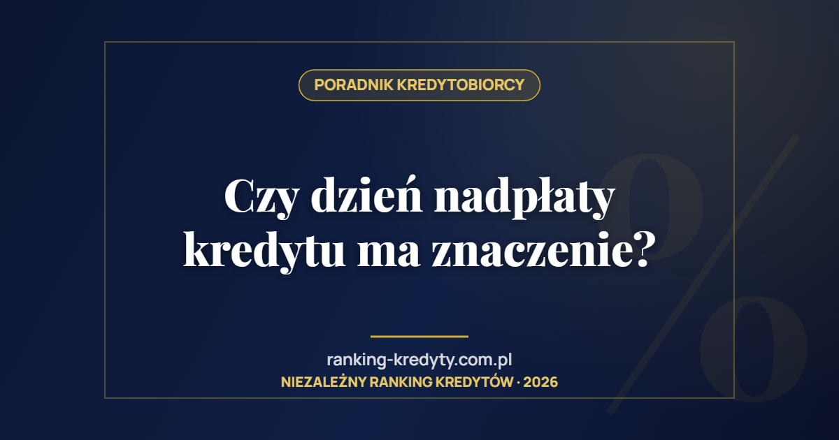 Czy dzień nadpłaty kredytu ma znaczenie?