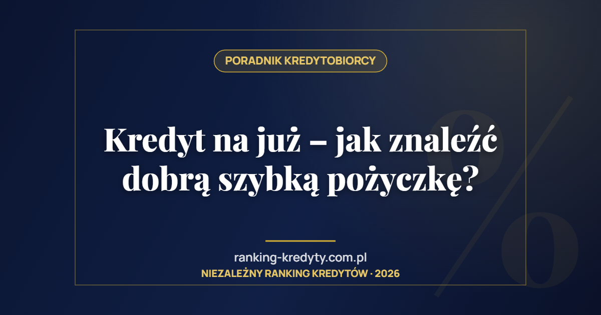 Kredyt na już – jak znaleźć dobrą szybką pożyczkę?