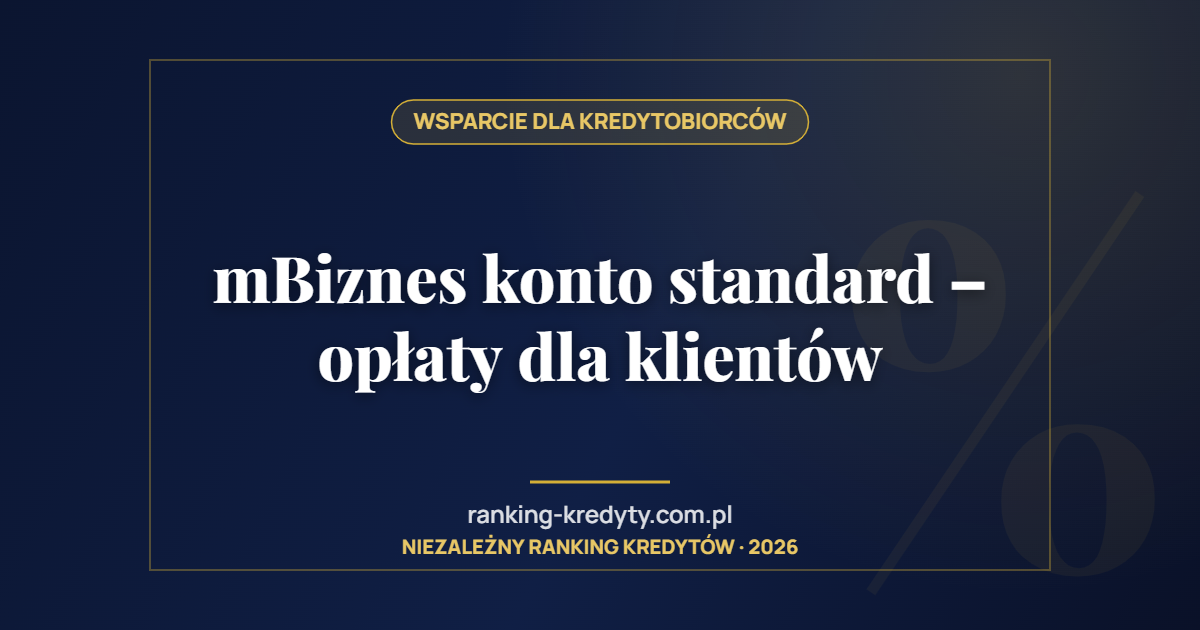 mBiznes konto standard – opłaty dla klientów