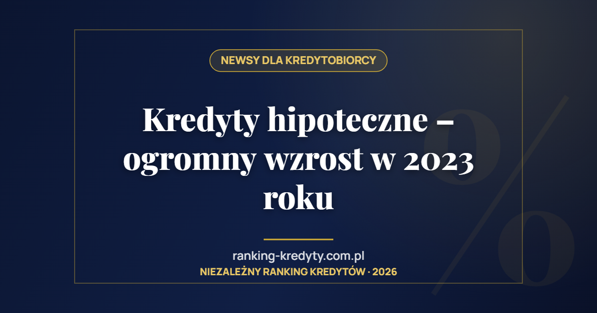 Kredyty hipoteczne – ogromny wzrost w 2023 roku
