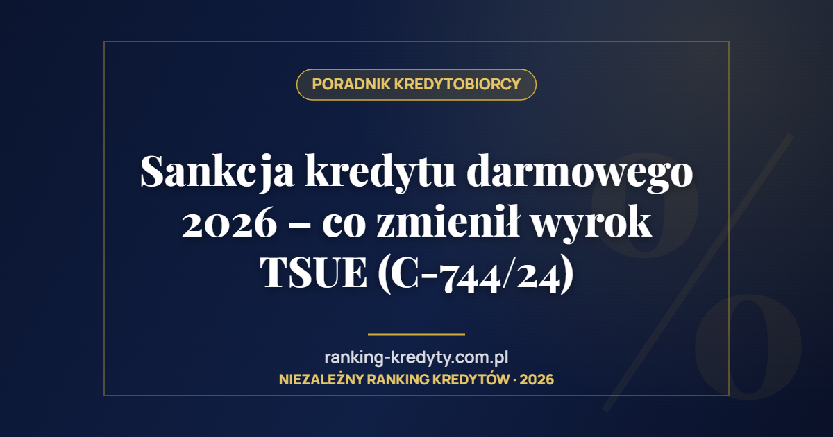 Sankcja kredytu darmowego 2026 – co zmienił wyrok TSUE (C-744/24)