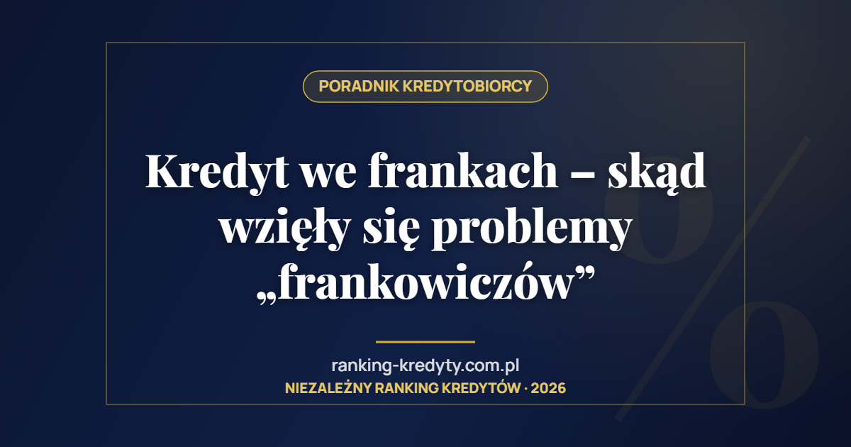Kredyt we frankach – skąd wzięły się problemy „frankowiczów”