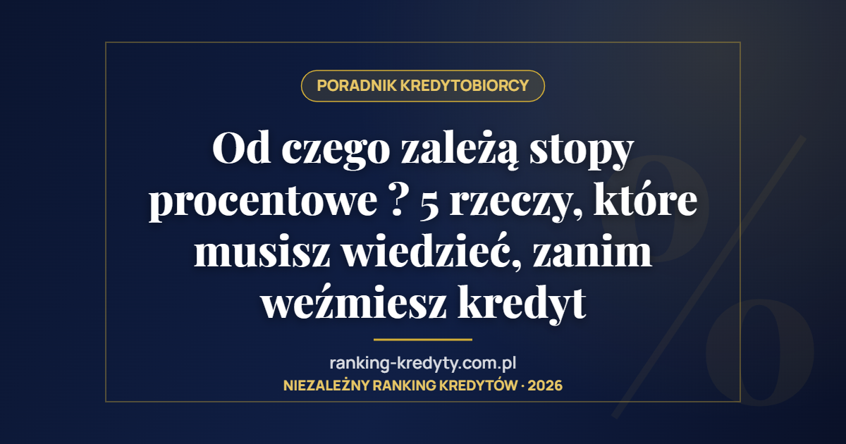 Od czego zależą stopy procentowe ? 5 rzeczy, które musisz wiedzieć, zanim weźmiesz kredyt