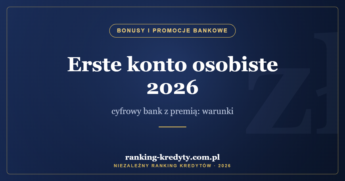 Erste konto osobiste 2026 – cyfrowy bank z premią: warunki