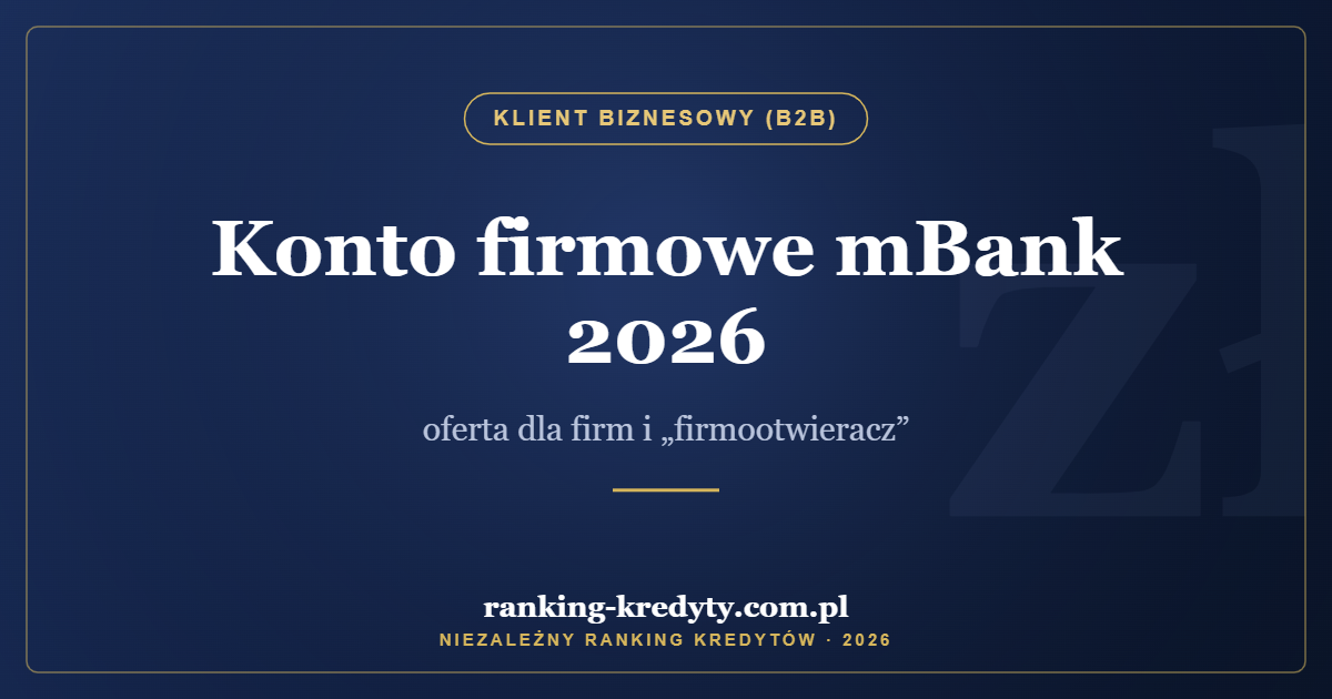 Konto firmowe mBank 2026 – oferta dla firm i „firmootwieracz”