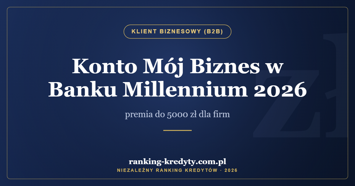 Konto Mój Biznes w Banku Millennium 2026 – premia do 5000 zł dla firm