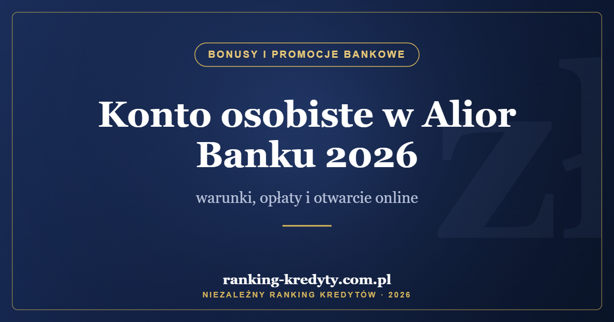 Konto osobiste w Alior Banku 2026 – warunki, opłaty i otwarcie online
