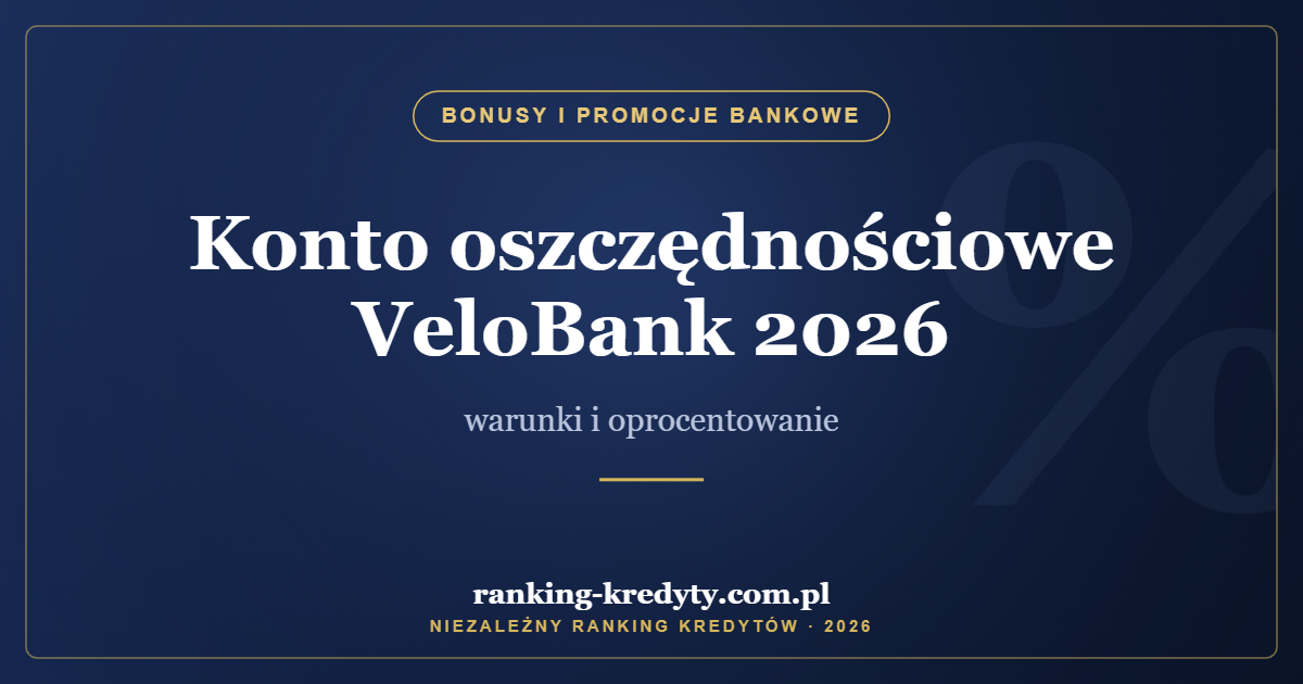 Konto oszczędnościowe VeloBank 2026 – warunki i oprocentowanie