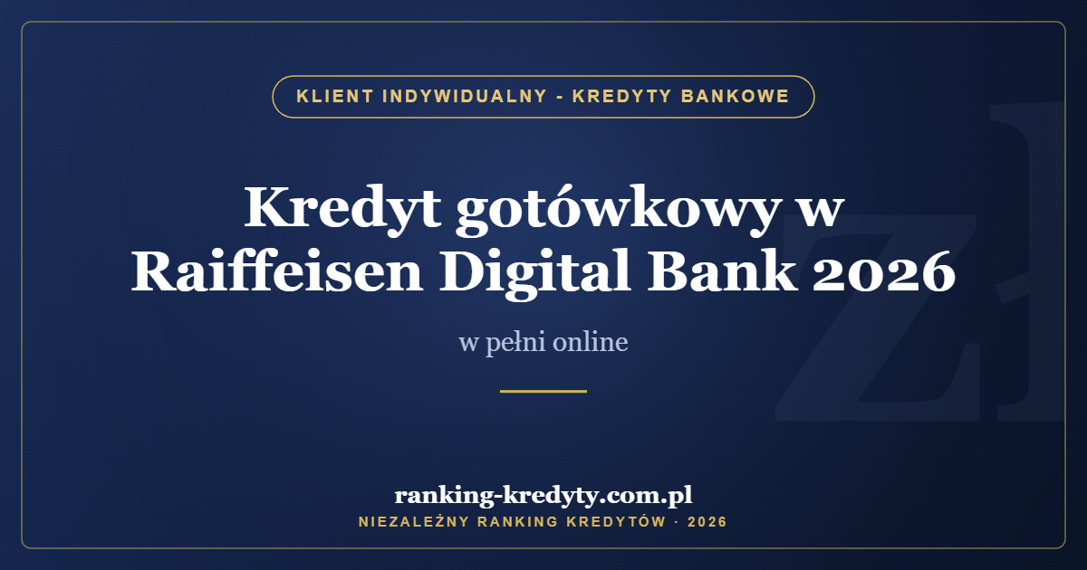Kredyt gotówkowy w Raiffeisen Digital Bank 2026 – w pełni online