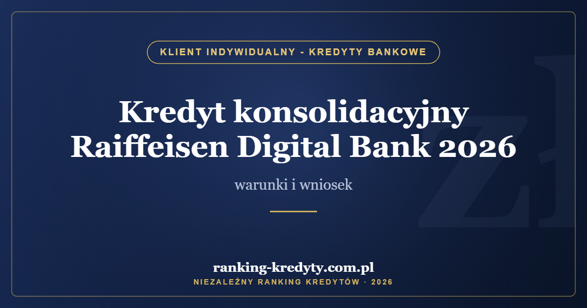 Kredyt konsolidacyjny Raiffeisen Digital Bank 2026 – warunki i wniosek