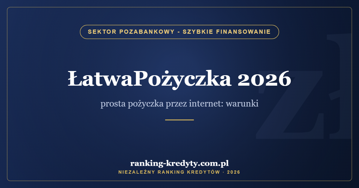 ŁatwaPożyczka 2026 – prosta pożyczka przez internet: warunki