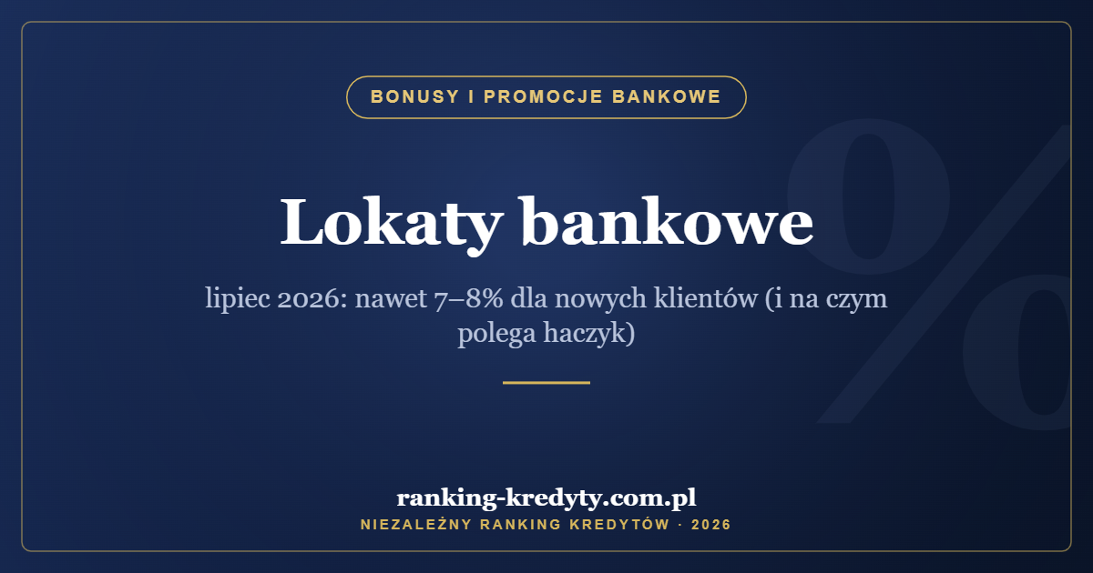 Lokaty bankowe – lipiec 2026: nawet 7–8% dla nowych klientów (i na czym polega haczyk)