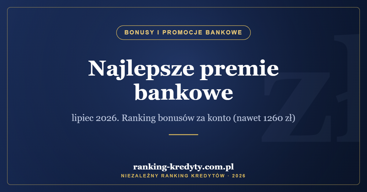 Najlepsze premie bankowe – lipiec 2026. Ranking bonusów za konto (nawet 1260 zł)