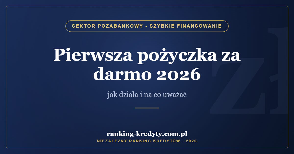 Pierwsza pożyczka za darmo 2026 – jak działa i na co uważać