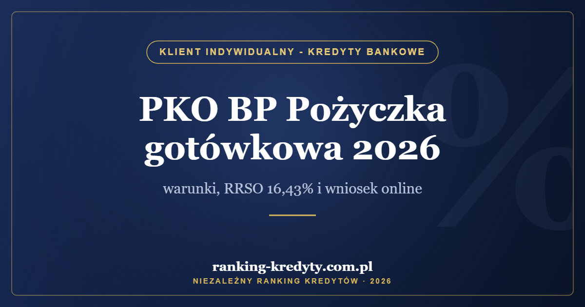 PKO BP Pożyczka gotówkowa 2026 – warunki, RRSO 16,43% i wniosek online