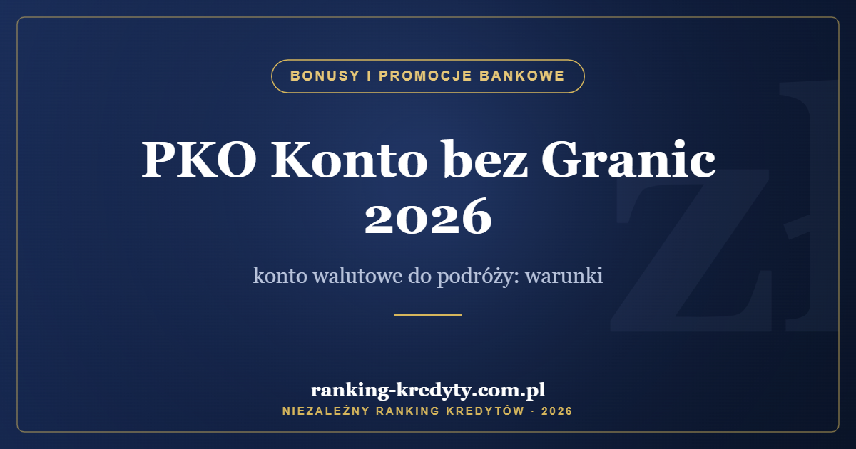 PKO Konto bez Granic 2026 – konto walutowe do podróży: warunki