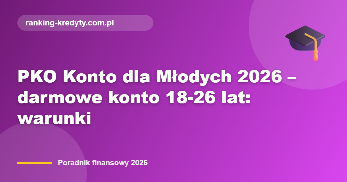 PKO Konto dla Młodych 2026 – darmowe konto 18-26 lat: warunki