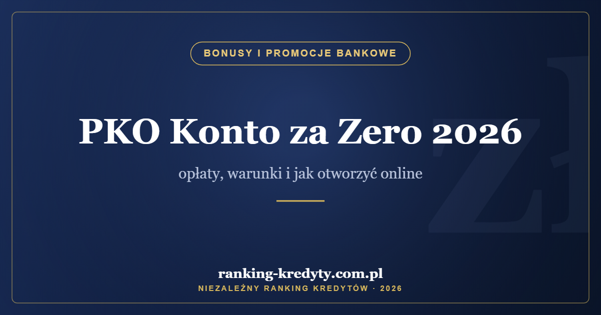 PKO Konto za Zero 2026 – opłaty, warunki i jak otworzyć online