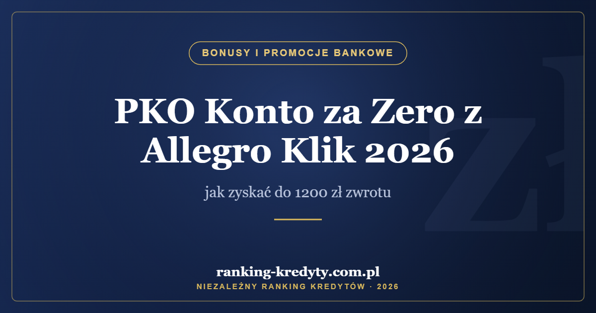 PKO Konto za Zero z Allegro Klik 2026 – jak zyskać do 1200 zł zwrotu