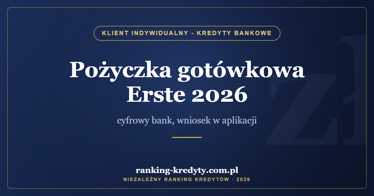 Pożyczka gotówkowa Erste 2026 – cyfrowy bank, wniosek w aplikacji