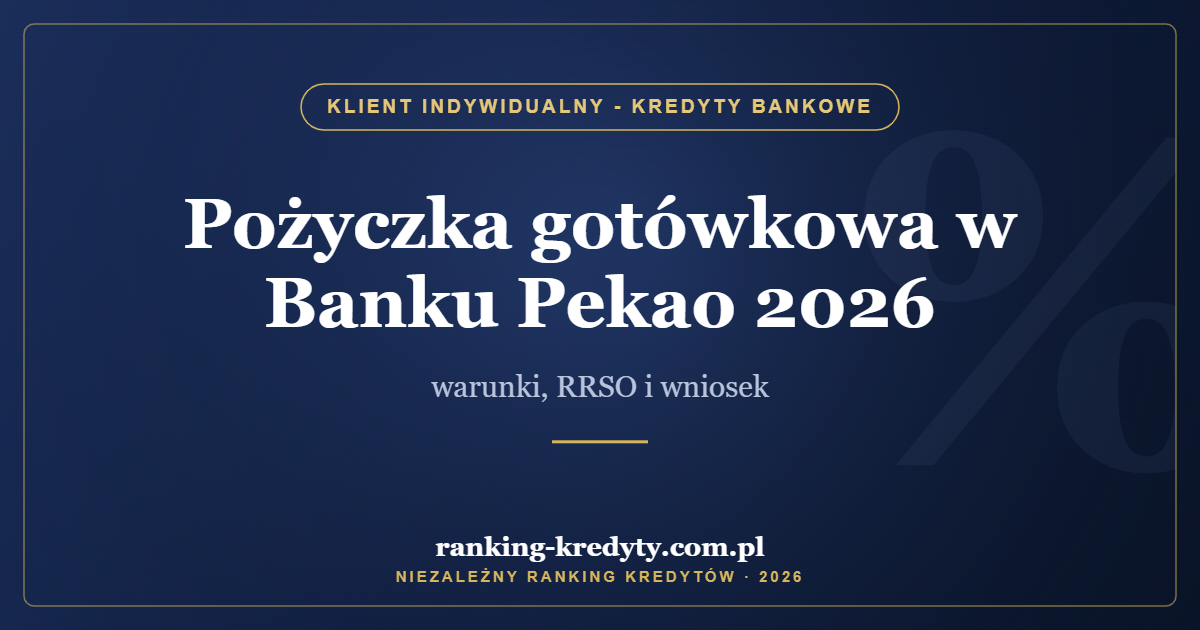 Pożyczka gotówkowa w Banku Pekao 2026 – warunki, RRSO i wniosek