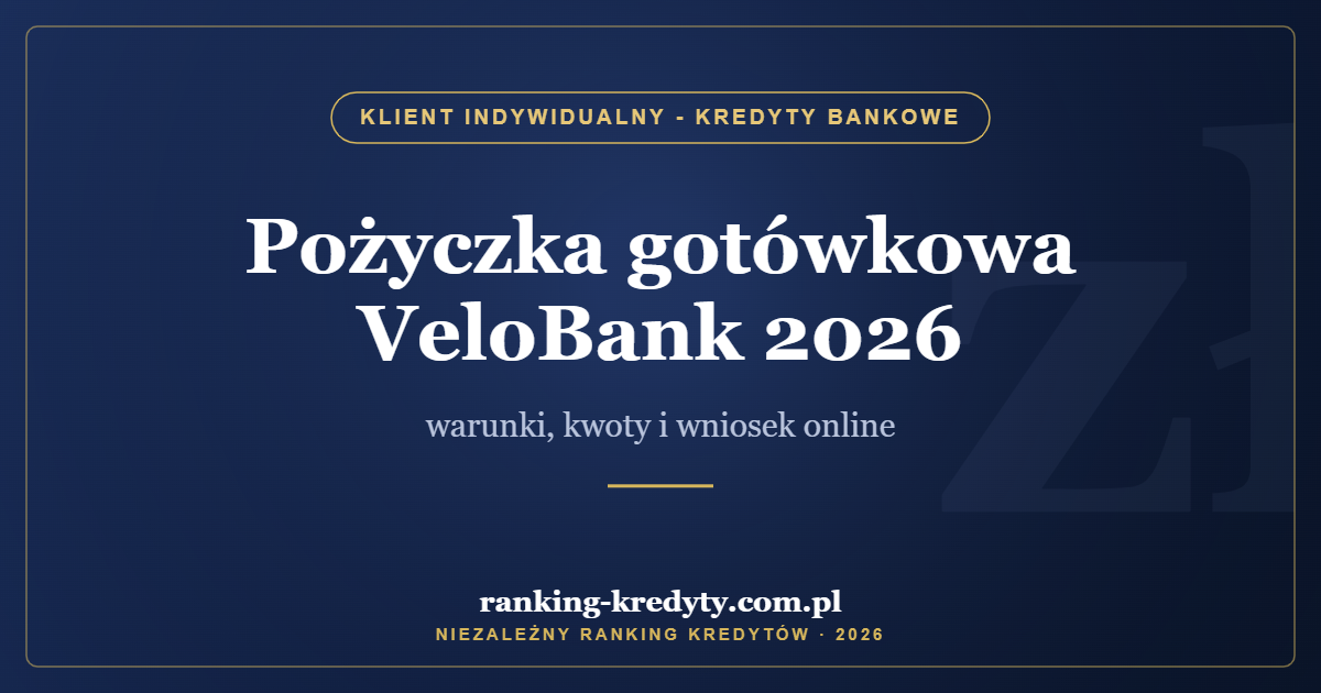 Pożyczka gotówkowa VeloBank 2026 – warunki, kwoty i wniosek online