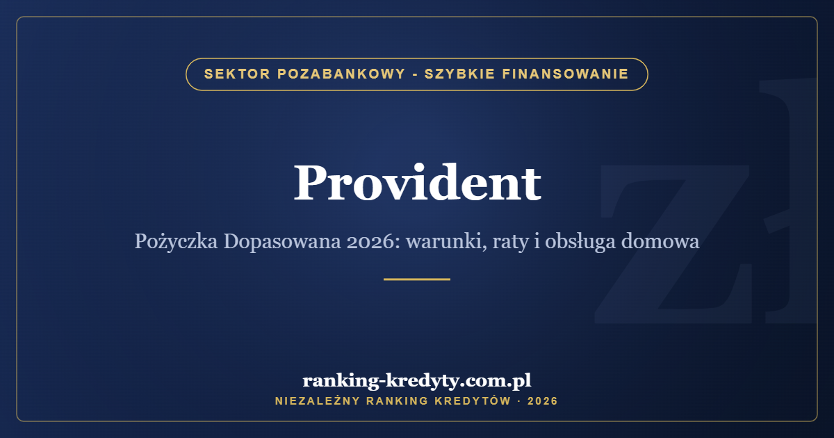Provident – Pożyczka Dopasowana 2026: warunki, raty i obsługa domowa