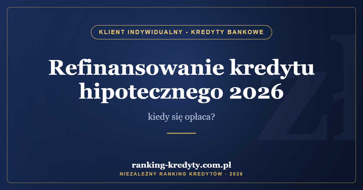 Refinansowanie kredytu hipotecznego 2026 – kiedy się opłaca?