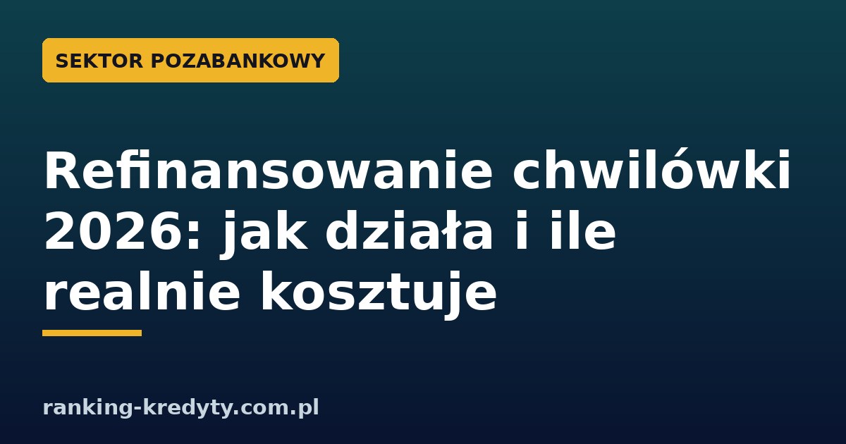 Refinansowanie chwilówki 2026 – jak działa, ile realnie kosztuje i kiedy to pułapka