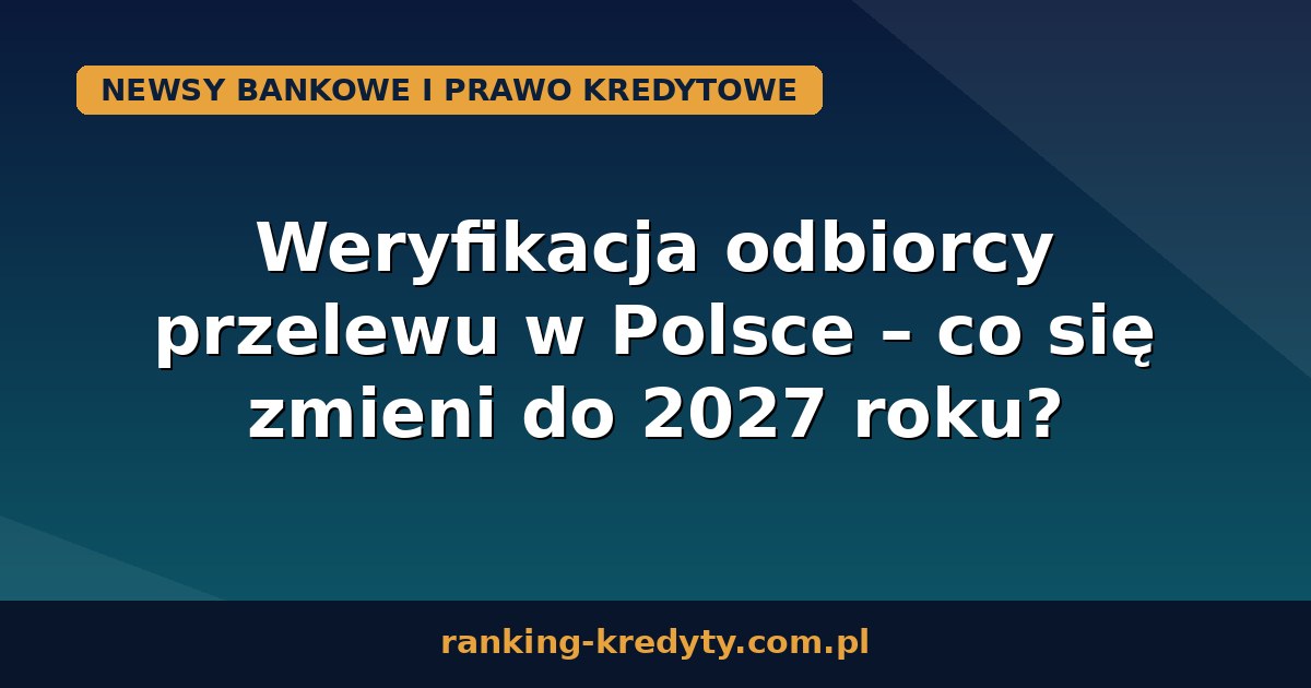 Weryfikacja odbiorcy przelewu w Polsce 2026
