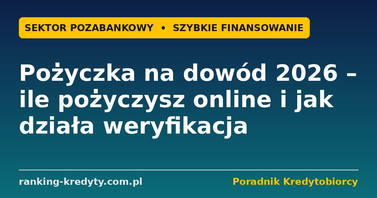pożyczka na dowód